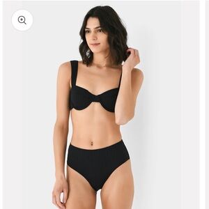 SOLID & STRIPED Black Bikini Set